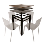 Base Para Mesa De Vidro Jantar 4 Lugares Preta Quadrada