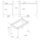 Base Para Mesa De Vidro Jantar 4 Lugares Preta Retangular