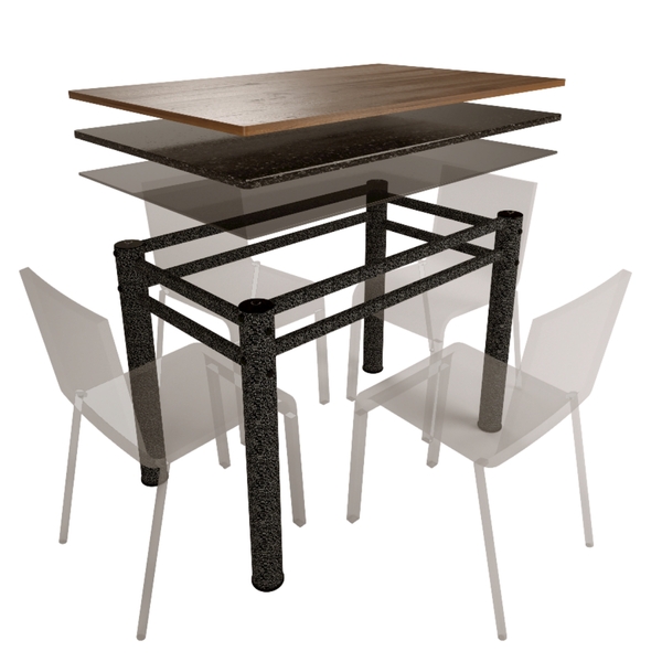 Base Para Mesa De Vidro Jantar 4 Lugares Textura Retangular