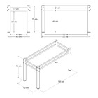 Base Para Mesa De Vidro Jantar 6 Lugares Preta Retangular