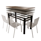 Base Para Mesa De Vidro Jantar 6 Lugares Preta Retangular