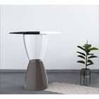 Base Para Mesa Lateral Redonda Bery Incolor E Cinza Mushroom