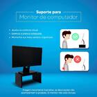 Base Para Monitor Suporte De Mesa Madeira Preto