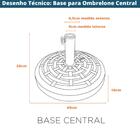 Base Para Ombrelone Central Fratini Redonda Em Plástico (HDPE