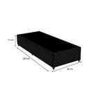 Base Poliester 88x188x27cm Com Pés Em Pvc Gazin Preto