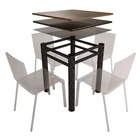 Base Quadrada Para Mesa Jantar Vidro Pedra Madeira 75x75cm Te