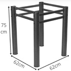 Base Quadrada Para Mesa Jantar Vidro Pedra Madeira 75x75cm Te