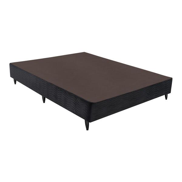Base Sommier Camurça Preto Casal (138x188x23) - Revestida Em