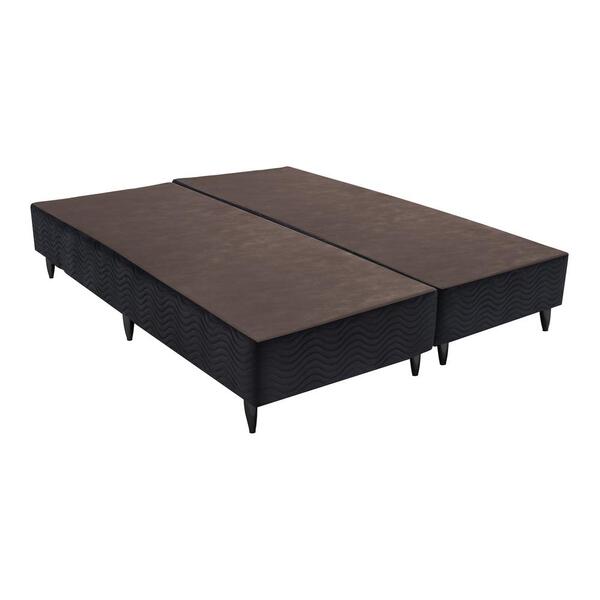 Base Sommier Camurça Preto Queen (158x198x30) - Revestida Em