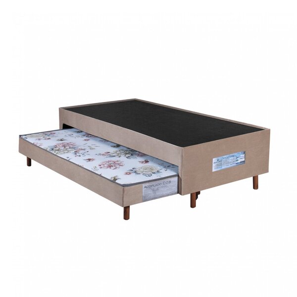 Base Sommier Com Box Auxiliar 188x88x46cm Colchoarte Bege