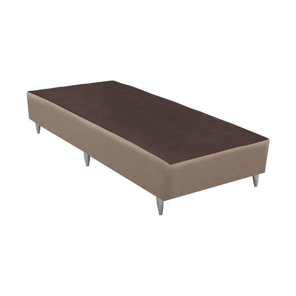 Base Sommier Linho Bege Solteiro (88x188x30) - Revestida Em L
