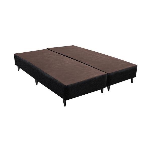 Base Sommier Linho Preto King (186x198x30) - Revestida Em Lin
