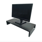 Base Suporte De Mesa Em Mdf Preto Para Monitor De Até 15``