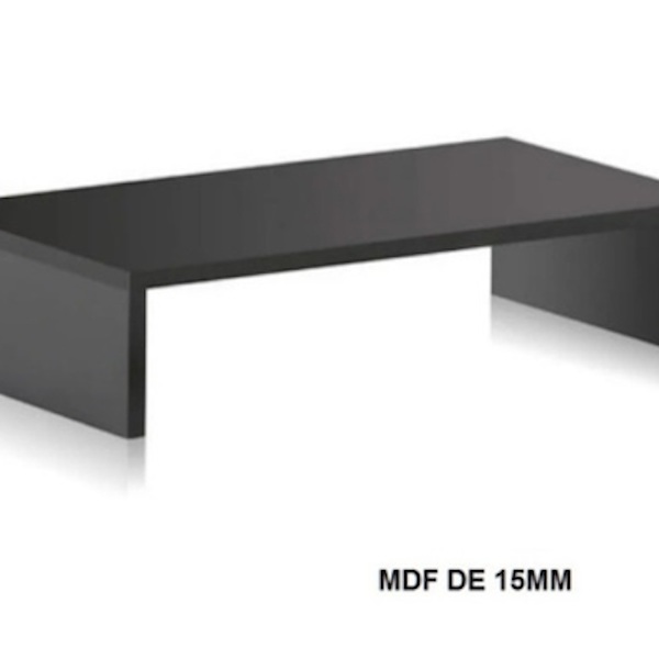 Base Suporte De Mesa Em Mdf Preto Para Monitor De Até 15``