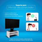 Base Suporte Para Monitor Apoio De Mesa Madeira Branco