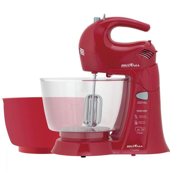 Batedeira Bellagio Cristal Neve Britânia Vermelha 350w 220v