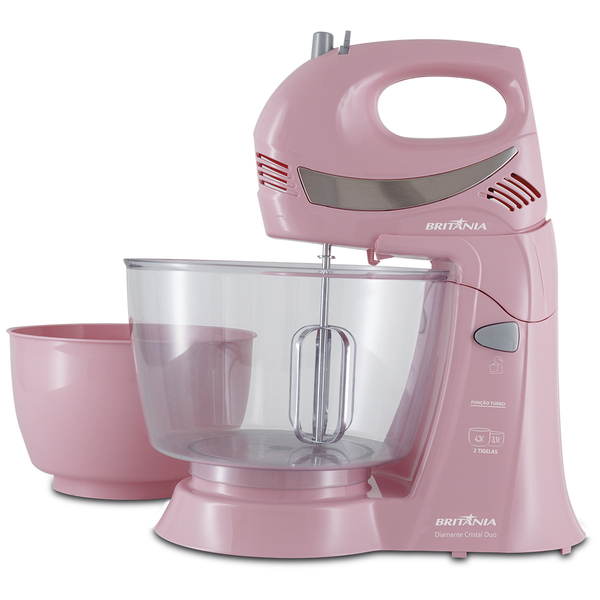 Batedeira Britânia Diamante Cristal Duo Rosa 350w 127v