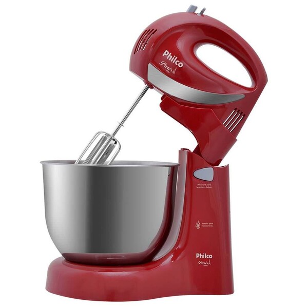 Batedeira Paris 350w Tigela Inox 4l Vermelha - Philco 220v