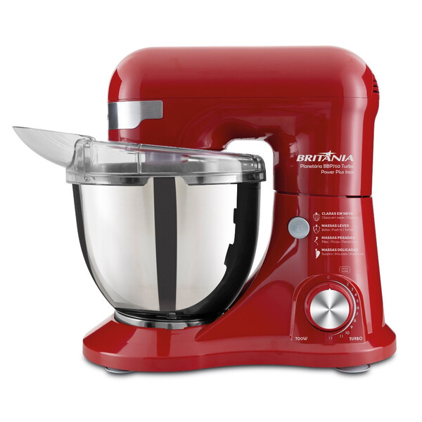 Batedeira Planetária Britânia Bbp760vme Power Plus Turbo Inox