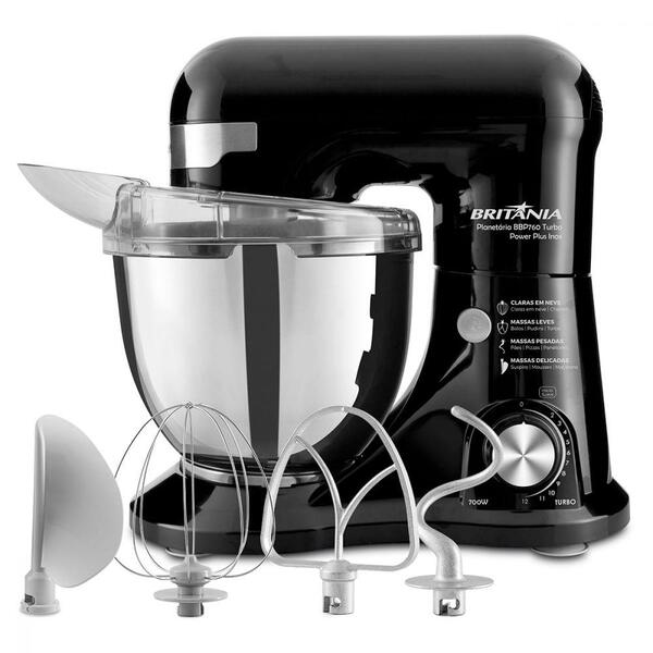 Batedeira Planetária Britânia Power Plus Turbo Inox 127v