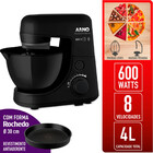 Batedeira Planetária Deluxe 600w Preta Kt-01 Com Forma Roched