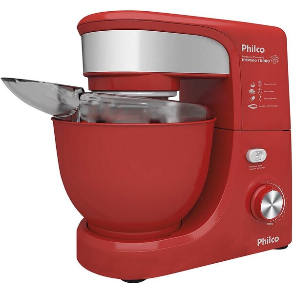 Batedeira Planetária Turbo Vermelha Php500 - Philco 110v / 12