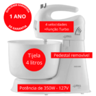Batedeira Portátil 110v 4 Velocidades E Tigela 4l