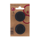 Batedor para Porta Híbrido Parafusar Aço Preto 2 Peças Inspire