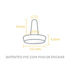 Batente Com Pino De Encaixe - Gotas Silicone - 13,5mm - Trans