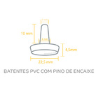 Batente Com Pino De Encaixe - Gotas Silicone - 22,5mm - Trans