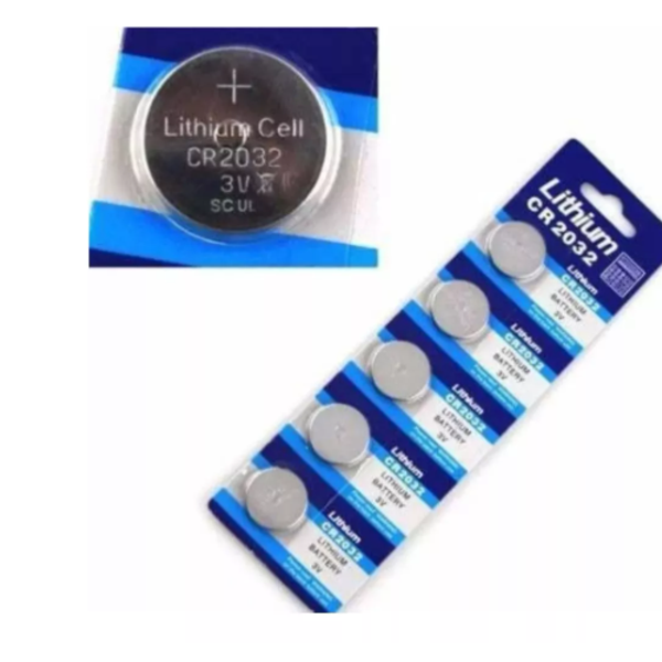 Bateria 3v Cartela Com 5 Peças Cr2032 De Lítio