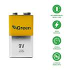 Bateria 9v Recarregável 500ma Com Carga Micro Usb - Green