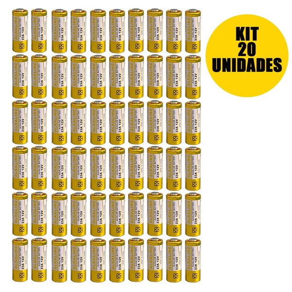 Bateria Alcalina 23a 12v Pilha 20 Unidades Portao Automatico