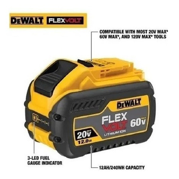 Bateria De Lítio 20/60v Max 12ah Flexvolt Dcb612-b3 Dewalt