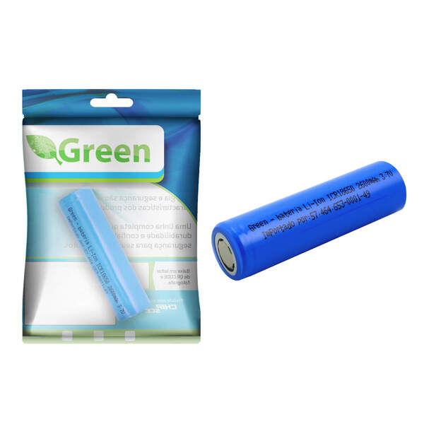 Bateria Li 18650 Recarregável Longa Duração 3.7v - Green