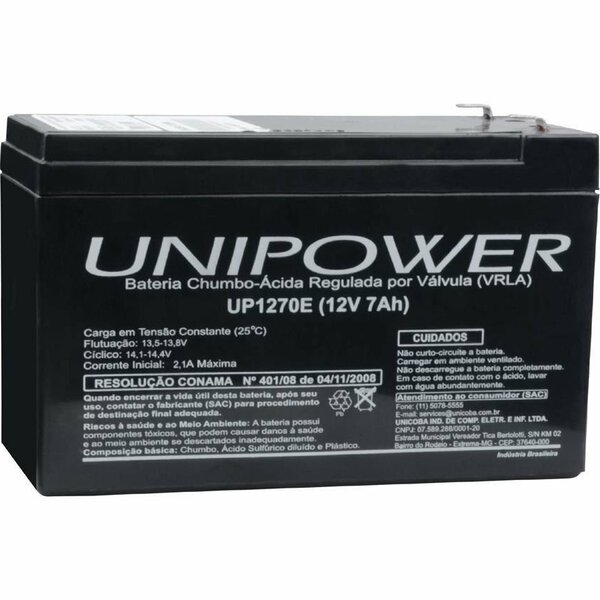 Bateria Selada Unipower 12v 7 Ah Up1270e