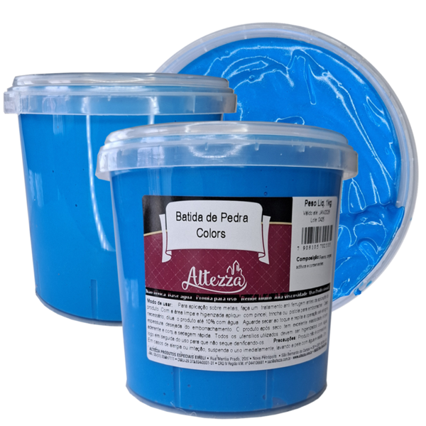 Batida De Pedra 1kg Neon Azul - Tinta Emborrachada Anti Risco