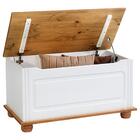 Baú Assento Organizador Madeira Maciça Bristol - Branco Madei