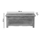 Baú Banco 1m Madeira Maciça Natural