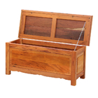 Baú Banco 1m Madeira Maciça Natural