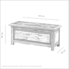 Baú Banco 1m Madeira Maciça Pátina