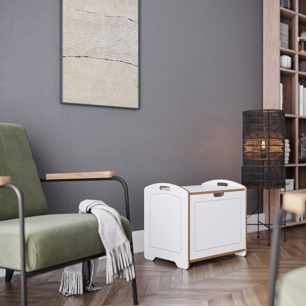 Baú Bartô Para Quarto Em Mdf - Móveis Para Casa Branco