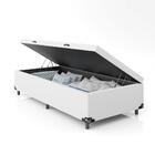 Baú Box Solteiro - Couro Branco