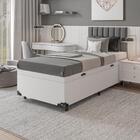 Baú Box Solteiro - Couro Branco