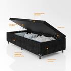 Baú Box Solteiro - Suede Preto