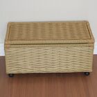 Baú Brinquedo Cesto Roupa Fibra Sintética C/rodinha 60x30x30