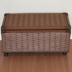 Baú Brinquedo Cesto Roupa Fibra Sintética C/rodinha 60x30x30