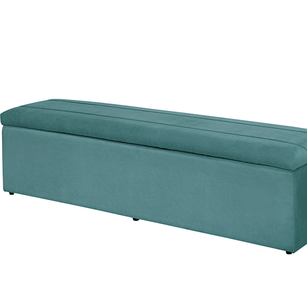 Baú Calçadeira Recamier Helena Casal 138cm B3 Moveis Azul Tur