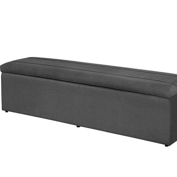 Baú Calçadeira Recamier Helena Casal 138cm B3 Moveis Cinza