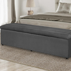Baú Calçadeira Recamier Helena Casal 138cm B3 Moveis Cinza